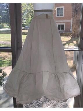 Vintage 50s Ele‑Sue Full Length Nylon Petticoat Slip White Tiered Net Size 10